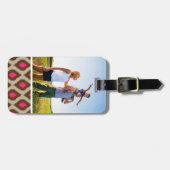 Étiquette À Bagage motif Ikat personnalisé (Devant horizontal)