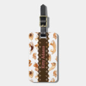 Étiquette À Bagage Motif illustré par chiens mignons d'aquarelle (Devant Vertical)