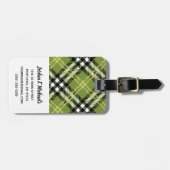Étiquette À Bagage Motif irlandais vert de plaid (Devant horizontal)
