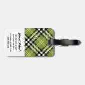 Étiquette À Bagage Motif irlandais vert de plaid (Dos horizontal)