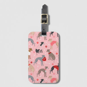Étiquette À Bagage Motif italien Greyhound Valentine