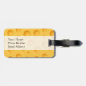 Étiquette À Bagage Motif jaune de fromage (Dos horizontal)