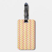 Étiquette À Bagage Motif jaune et de corail du chevron 3D (Dos Vertical)