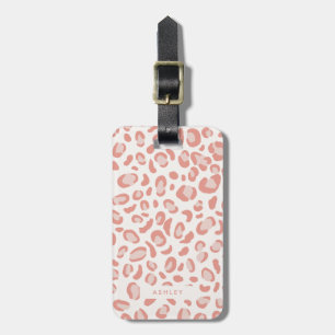 Étiquette À Bagage Motif Leopard à la mode rose vif