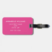 Étiquette À Bagage motif léopard rose poster de animal (Dos horizontal)