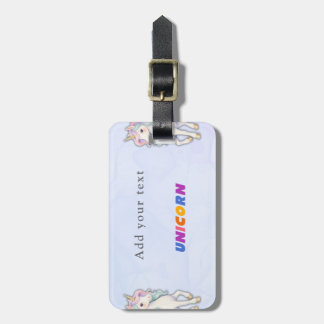 Étiquette À Bagage Motif licorne rose mignon nom personnalisé