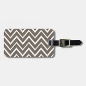 Étiquette À Bagage Motif lunatique gris Brown de chevron de zigzag (Devant horizontal)