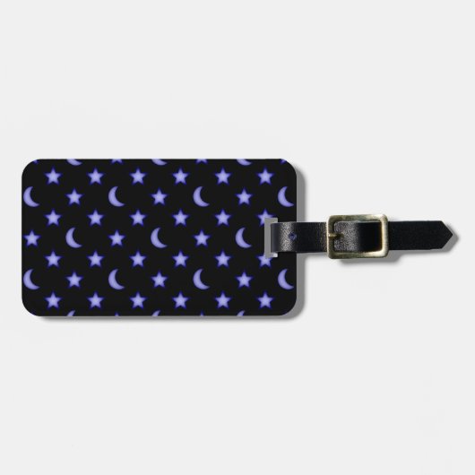 Étiquette À Bagage Motif Lunes et étoiles (Devant horizontal)