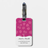 Étiquette À Bagage Motif magenta de baie (Dos Vertical)
