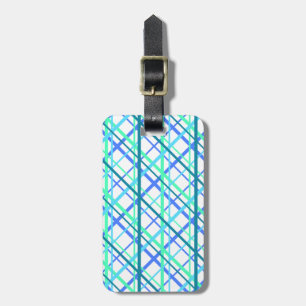 Étiquette À Bagage Motif maillé avec couleurs océaniques
