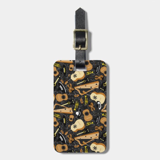 Étiquette À Bagage Motif Mariachi Band Instruments (Devant Vertical)