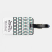 Étiquette À Bagage Motif marocain de turquoise faite sur commande de (Dos horizontal)