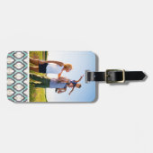 Étiquette À Bagage Motif marocain de turquoise faite sur commande de (Devant horizontal)