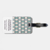 Étiquette À Bagage Motif marocain de turquoise faite sur commande de (Dos horizontal)