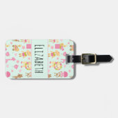 Étiquette À Bagage Motif mignon avec Animaux et Jouets heureux (Devant horizontal)