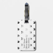 Étiquette À Bagage Motif mignon chic noir et blanc de chat (Dos Vertical)