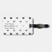 Étiquette À Bagage Motif mignon chic noir et blanc de chat (Dos horizontal)