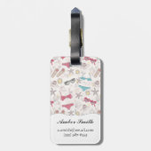 Étiquette À Bagage Motif mignon d'abrégé sur été (Dos Vertical)