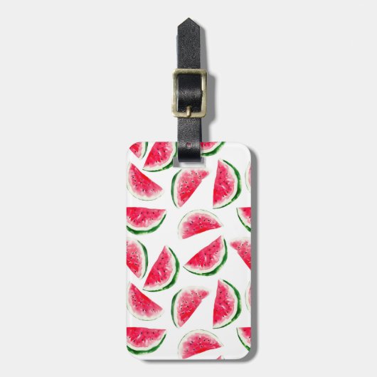 Étiquette À Bagage Motif mignon d'ananas et de pastèque (Devant Vertical)