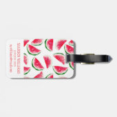 Étiquette À Bagage Motif mignon d'ananas et de pastèque (Dos horizontal)