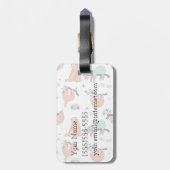 Étiquette À Bagage Motif mignon de paresse (Dos Vertical)