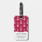 Étiquette À Bagage Motif moderne d'Ancres (Dos Vertical)