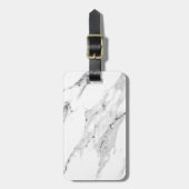 Étiquette À Bagage Motif moderne en marbre blanc gris noir (Devant Vertical)