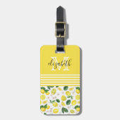 Étiquette À Bagage Motif Monogram Lemon Citrus (Devant Vertical)