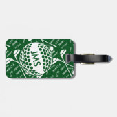 Étiquette À Bagage Motif monogramme pour Golfer (Dos horizontal)
