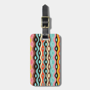 Étiquette À Bagage Motif multicolore abstrait