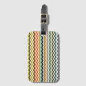 Étiquette À Bagage Motif multicolore Wavy Zigzag (Devant Vertical)