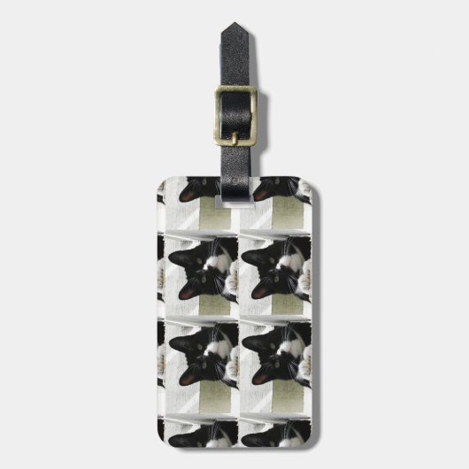 Étiquette À Bagage Motif multiple de chat de smoking (Devant Vertical)