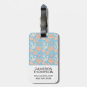 Étiquette À Bagage Motif nautique en pastel de photo faite sur (Dos Vertical)