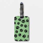 Étiquette À Bagage Motif noir à mâchoire de chien sur la taille (Dos Vertical)