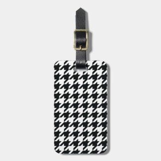 Étiquette À Bagage Motif noir blanc de Houndstooth