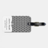 Étiquette À Bagage Motif noir et blanc de cube (Dos horizontal)