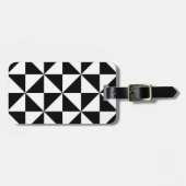 Étiquette À Bagage Motif noir et blanc de triangle (Devant horizontal)