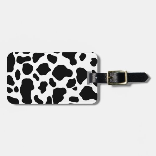 Étiquette À Bagage motif noir et blanc d'impression de vache (Devant horizontal)