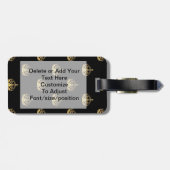 Étiquette À Bagage motif noir et or (Dos horizontal)