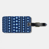 Étiquette À Bagage motif oculaire - bleu foncé avec des accents dorés (Dos horizontal)