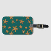 Étiquette À Bagage Motif orange d'étoiles de mer (Devant Horizontal)