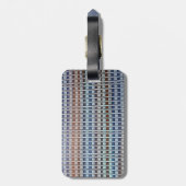 Étiquette À Bagage Motif papier pâte bleu et bronze (Dos Vertical)