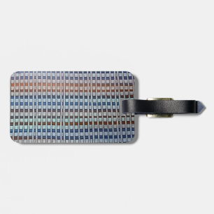 Étiquette À Bagage Motif papier pâte bleu et bronze