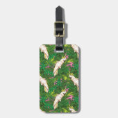 Étiquette À Bagage Motif Parrot De Nom Personnalisé Avec Feuilles Pal (Devant Vertical)