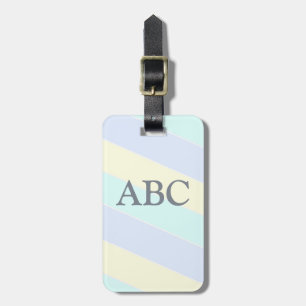 Étiquette À Bagage Motif pastel doux rayé