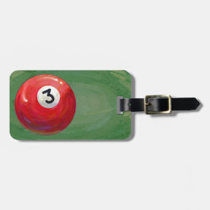 Étiquette À Bagage Motif peint de boule de piscine 3