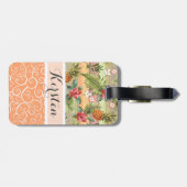 Étiquette À Bagage Motif personnalisé de fleur de fruit d'ananas trop (Dos horizontal)