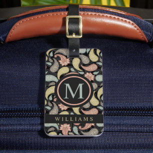 Étiquette À Bagage Motif personnalisé noir bleu rose rose jaune
