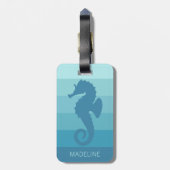 Étiquette À Bagage Motif personnalisé Turquoise Turquoise Bleu Vert G (Dos Vertical)
