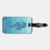 Étiquette À Bagage Motif personnalisé Turquoise Turquoise Bleu Vert G (Dos horizontal)